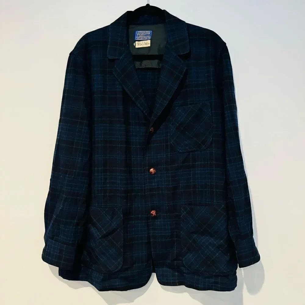 Pendleton Plaid Wool Shirt Weight Jacket Size Medium